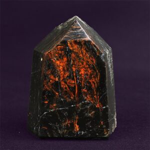 Black Tourmaline with Red Iron Points from Brazil
