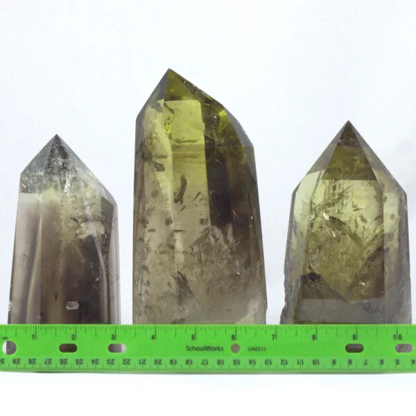 Smoky Lemon-Lime Citrine Large Polished Standing Points Smoky Lemon-Lime Citrine Large Polished Standing Points cs2 Pur Crystal