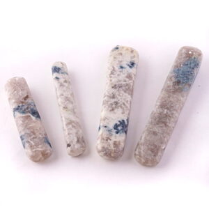 Snowball Euphoralite (Blue Tourmaline in White Matrix) Double-Terminated Wand
