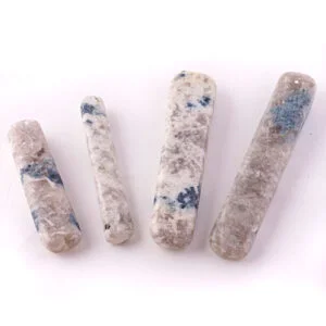 Snowball Euphoralite (Blue Tourmaline in White Matrix) Double-Terminated Wand