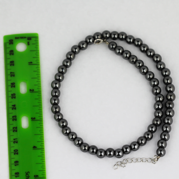 Hematite, Necklace, 8mm Beads Hematite Necklace 8mm Beads hemneck Pur Crystal