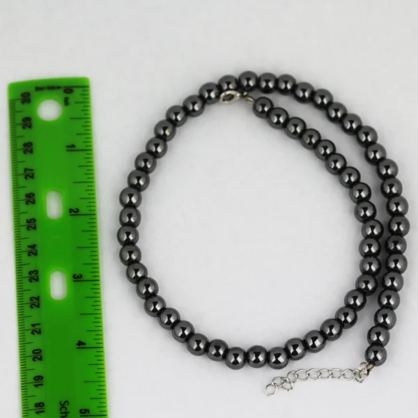 Hematite, Necklace, 8mm Beads Hematite Necklace 8mm Beads hemneck Pur Crystal
