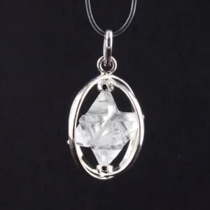 Quartz Clear Merkaba Caged Pendant