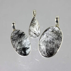 Tourmalinated Quartz Assorted Shapes Pendant
