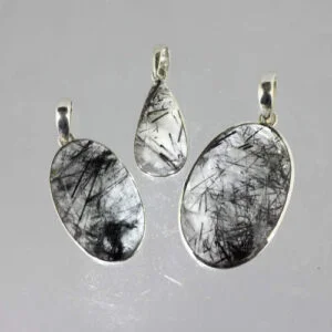 Tourmalinated Quartz Assorted Shapes Pendant