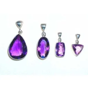 Amethyst Faceted Pendants