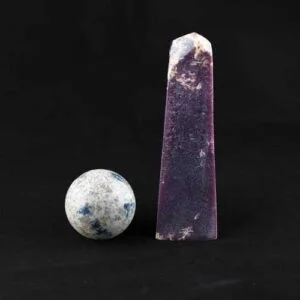 Euphoralite, Lepidolite Tower and Snowball Sphere Pair