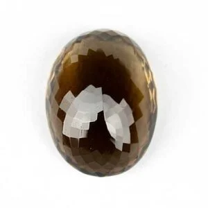 Smoky Quartz Faceted Oval Cabochon