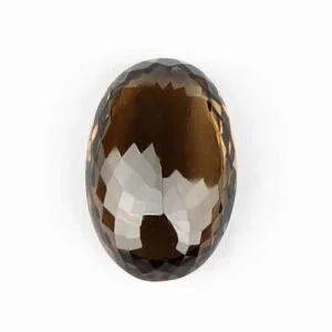 Smoky Quartz Faceted Oval Cabochon, Small