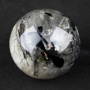 Tourmalinated Quartz Sphere, #1