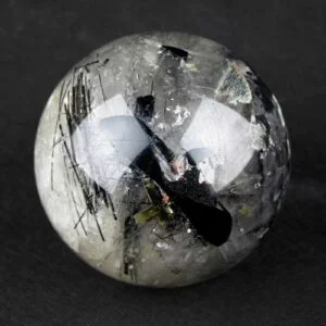Tourmalinated Quartz Sphere, #1