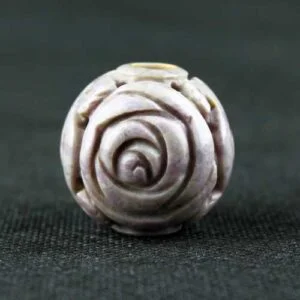 Purple Jade Extra Large Bead with Rose Carving from Turkey