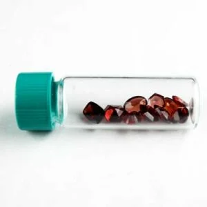 Red Garnet Faceted Top Gem Quality Vial