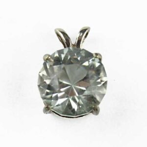 Clear Topaz Faceted Round Pendant 8 ct (includes mounting) 10 mm in diameter, 7 mm deep