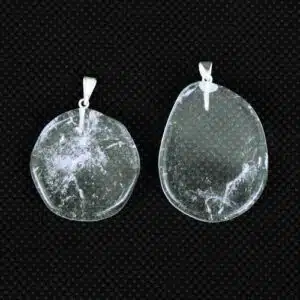 New Featured Stones quartz clear slice pendant 1 Pur Crystal
