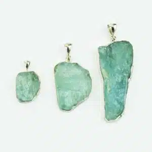 New Featured Stones aquamarine rought pendant 3 Pur Crystal